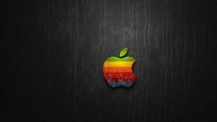 Coloful Apple Logo On Black Background